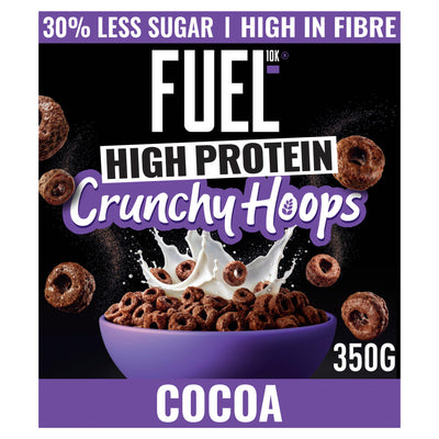 Sainsburys FUEL10K Chocolate Multigrain Hoops High Protein Breakfast Cereal 350g- Buy online at McGrocer