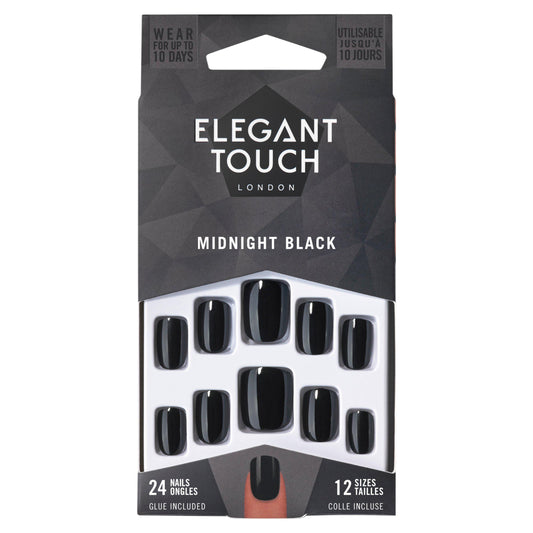 Elegant Touch Midnight Black Nails GOODS Sainsburys   