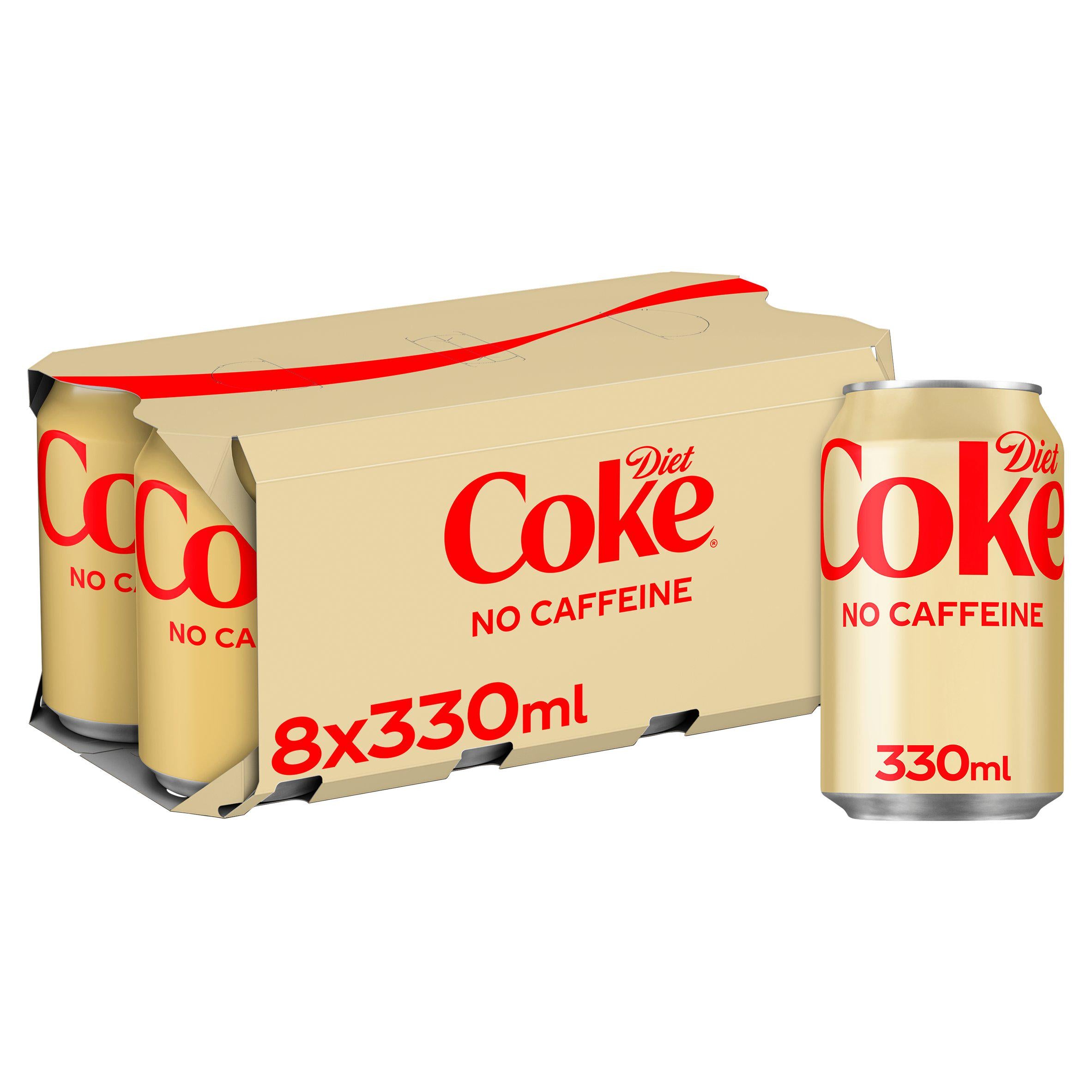 Diet Coke caffeine-free cola 8x330ml cans, UK version