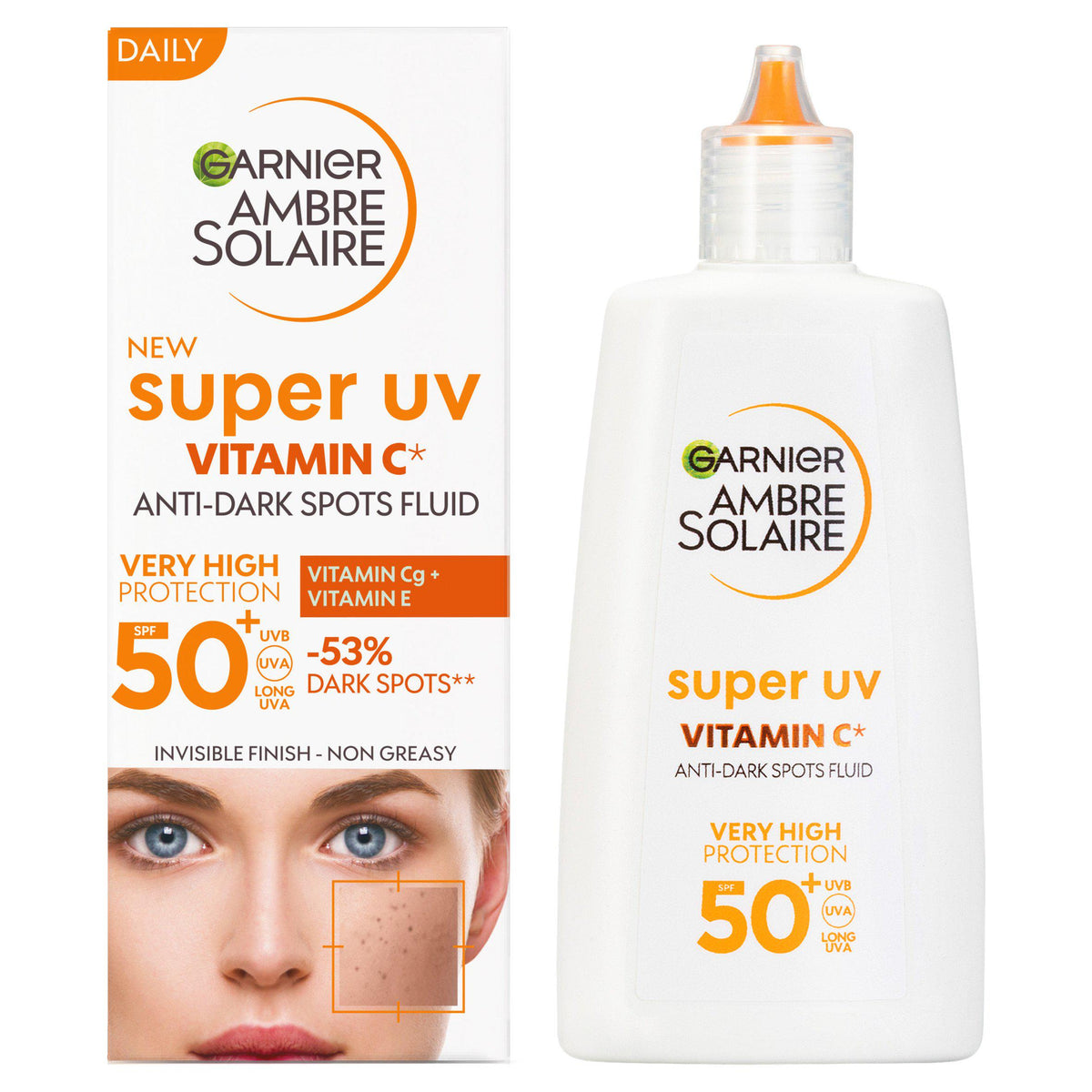 Garnier Super UV SPF 50+ Vitamin C face fluid 40ml, UK version