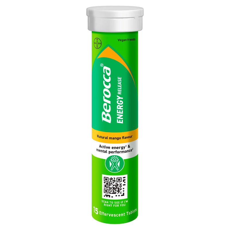 Berocca mango energy vitamin tablets 15s, UK version