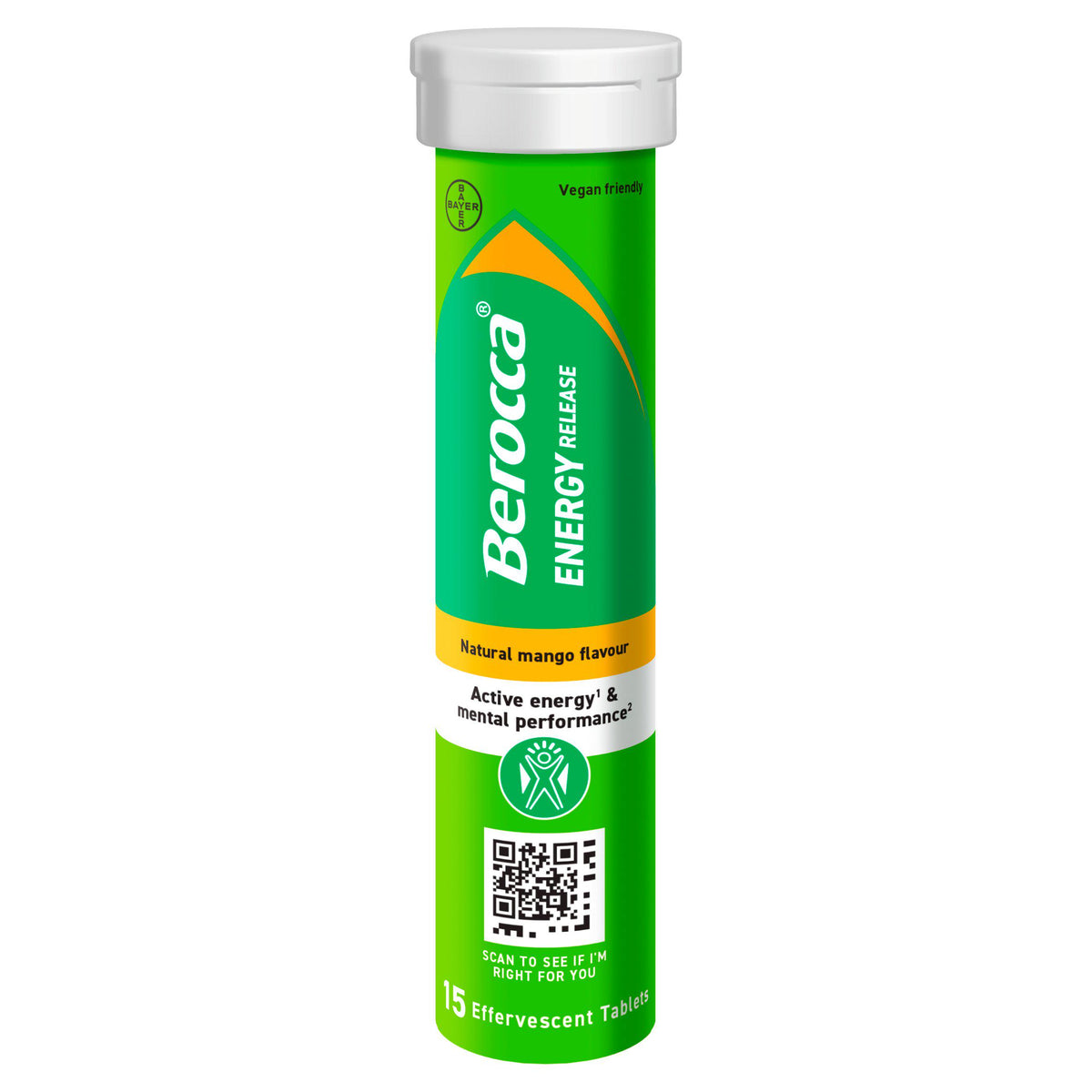 Berocca mango energy vitamin tablets 15s, UK version