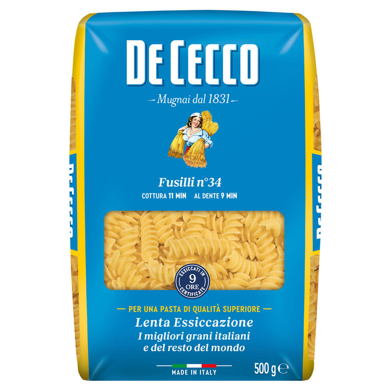De Cecco fusilli pasta 500g - British product