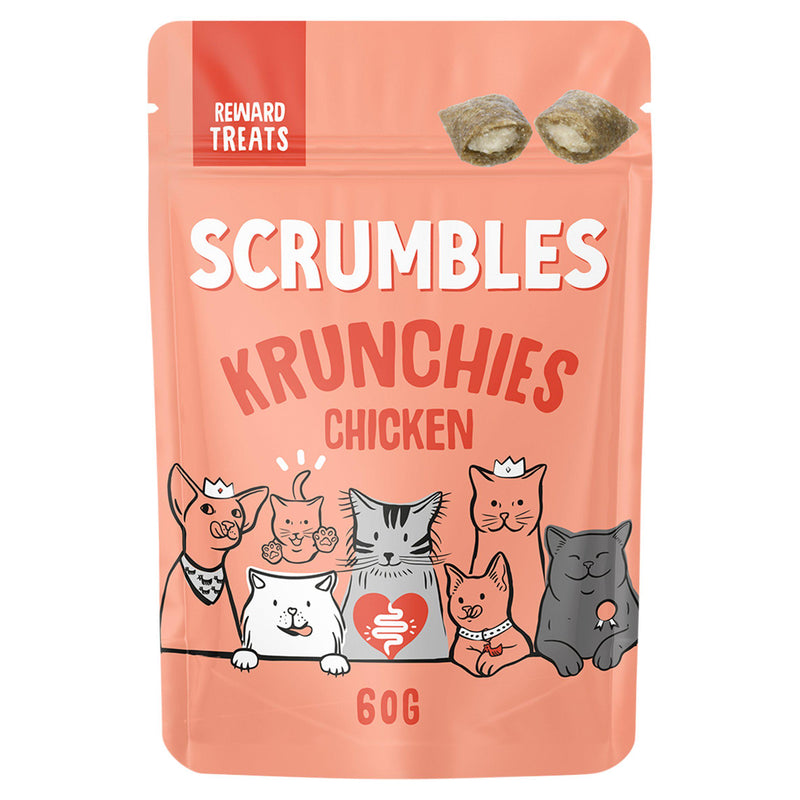 Scrumbles Krunchies cat treats 60g, UK version