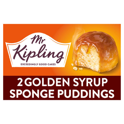 Sainsburys Mr Kipling Golden Syrup Sponge Pudding Cake Dessert Pots 2 x 95g- Buy online at McGrocer