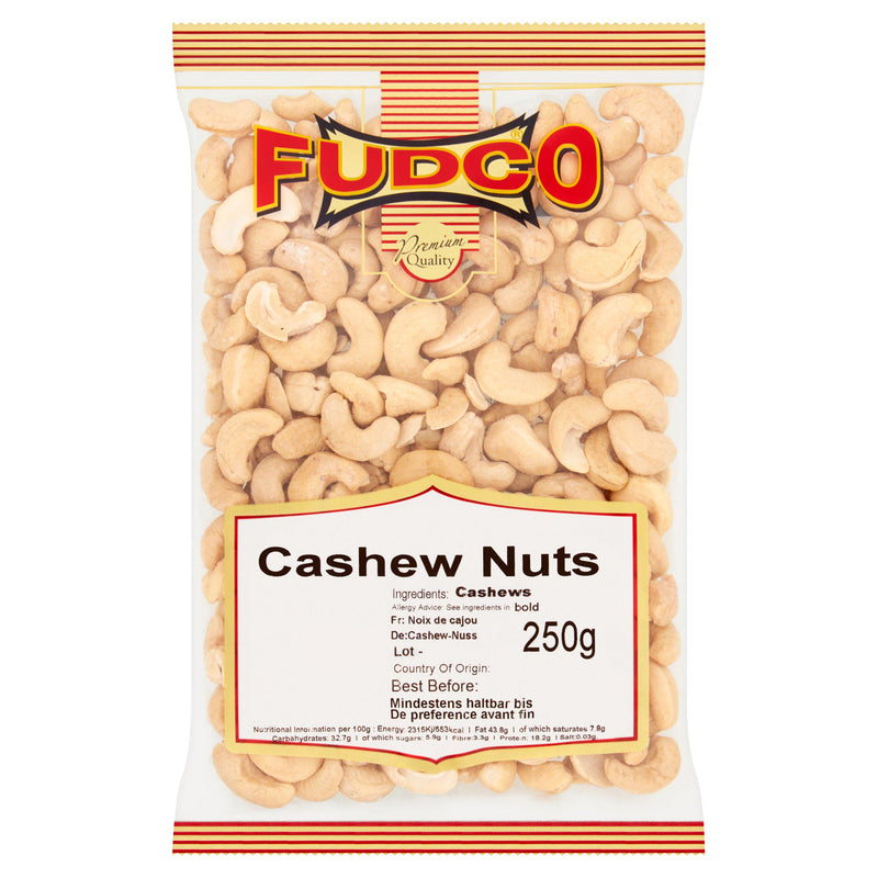 Fudco Premium Quality Cashew Nuts 250g Bag - British product