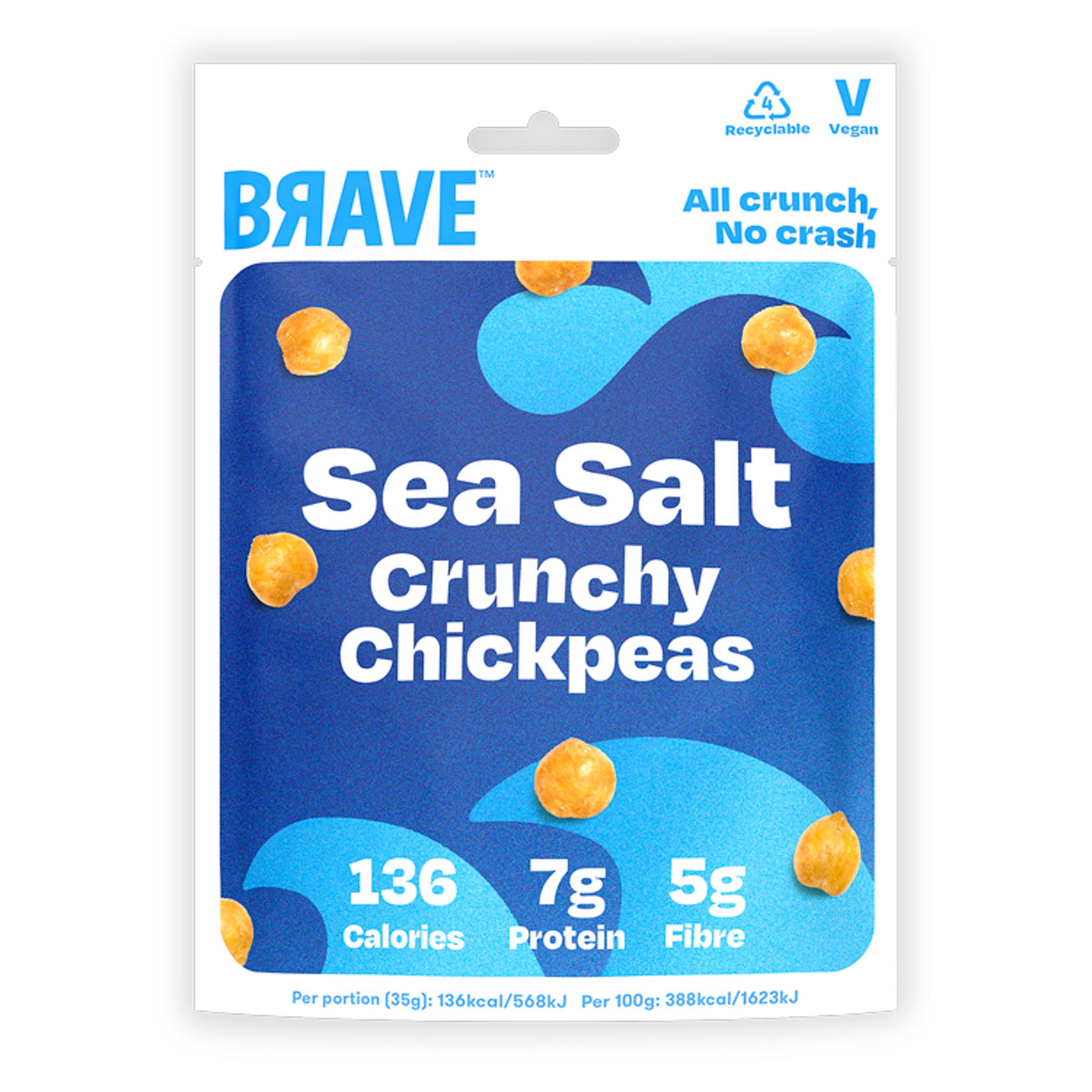 Brave Roasted Chickpeas Sea Salt 35g - British product