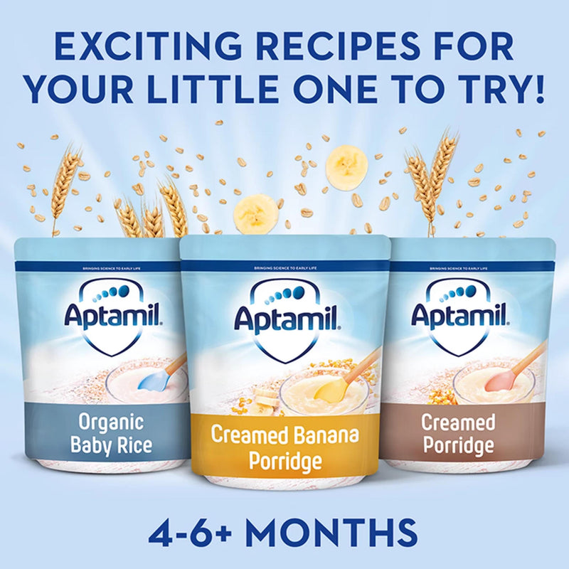 Aptamil creamed banana porridge baby cereal 125g, imported from the UK