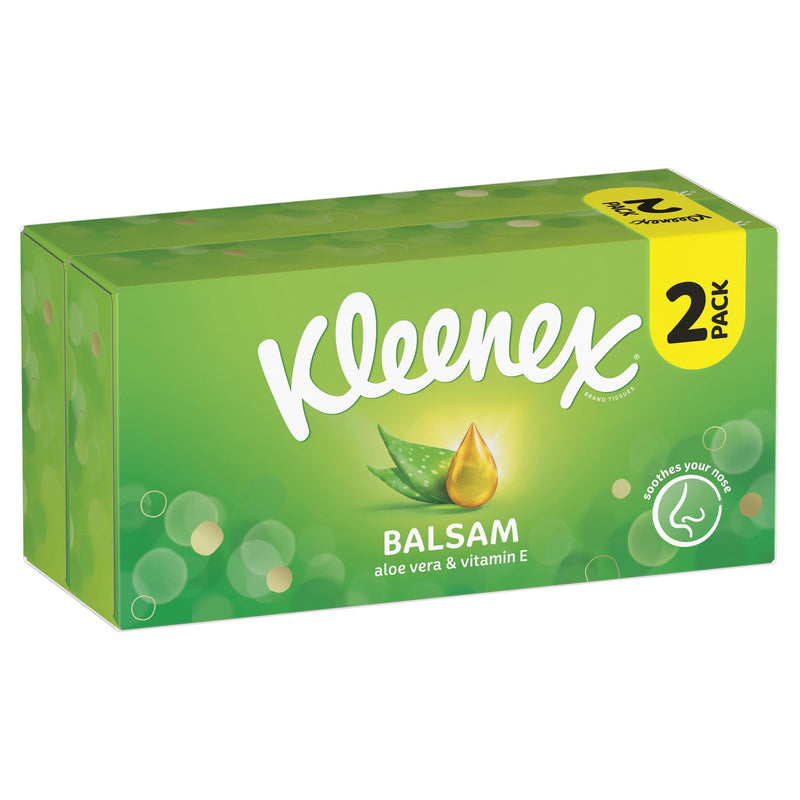 Kleenex Balsam Tissues 2x64 sheets, imported from the UK