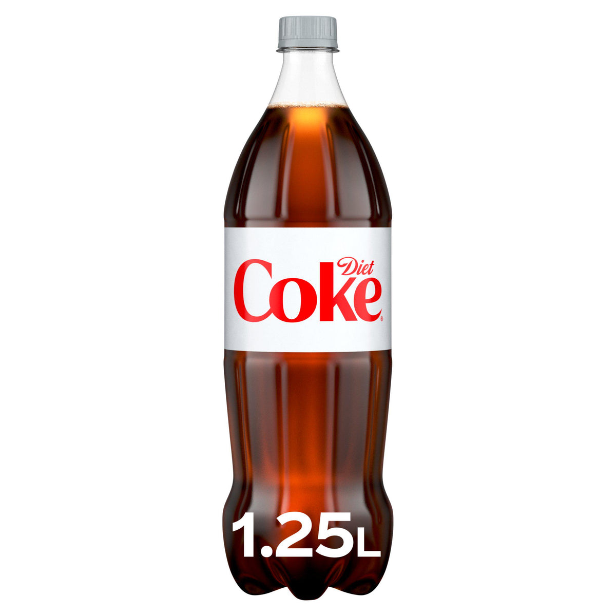 Diet Coke low calorie cola 1.25L bottle, imported from the UK