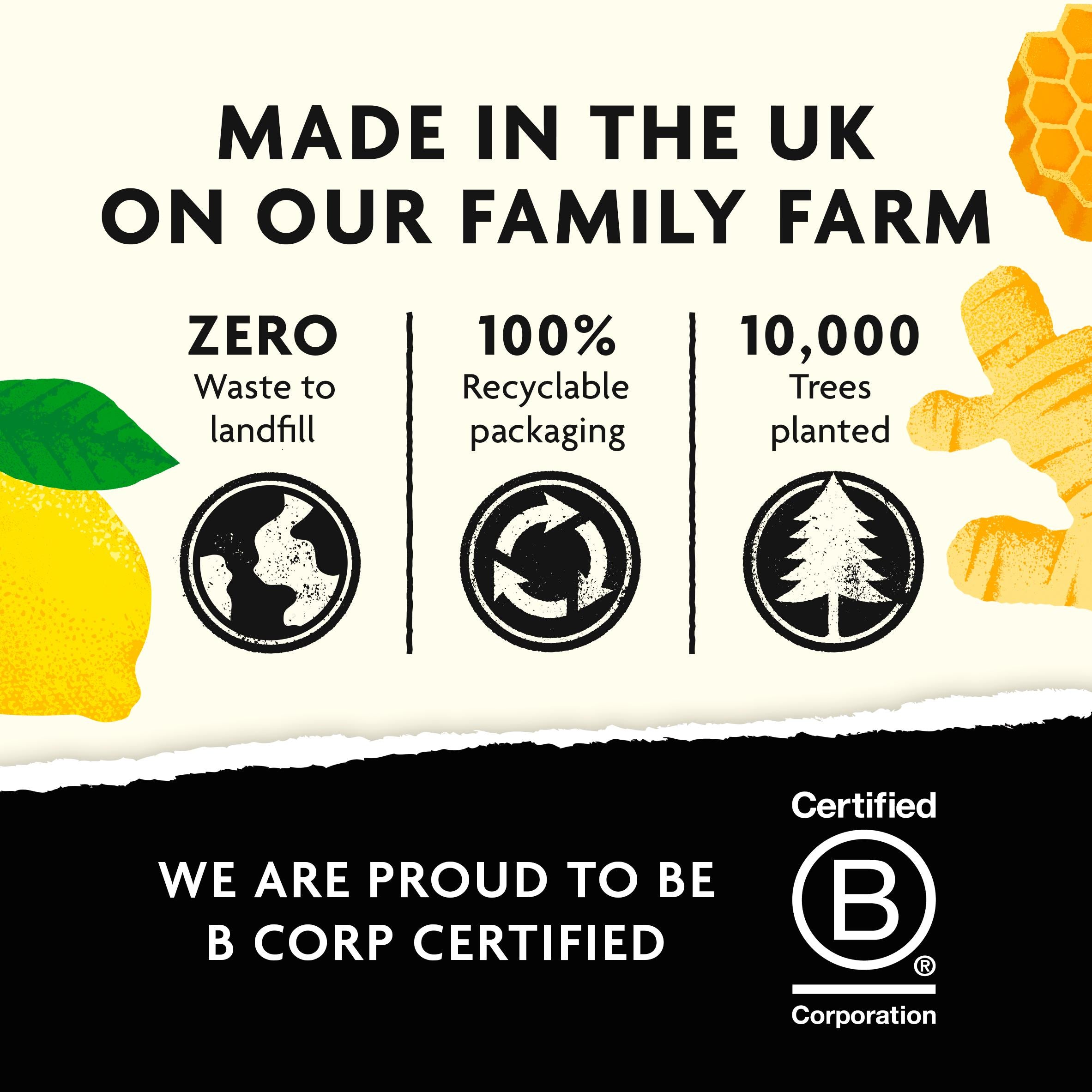 Belvoir Farm honey lemon ginger cordial 500ml - British product