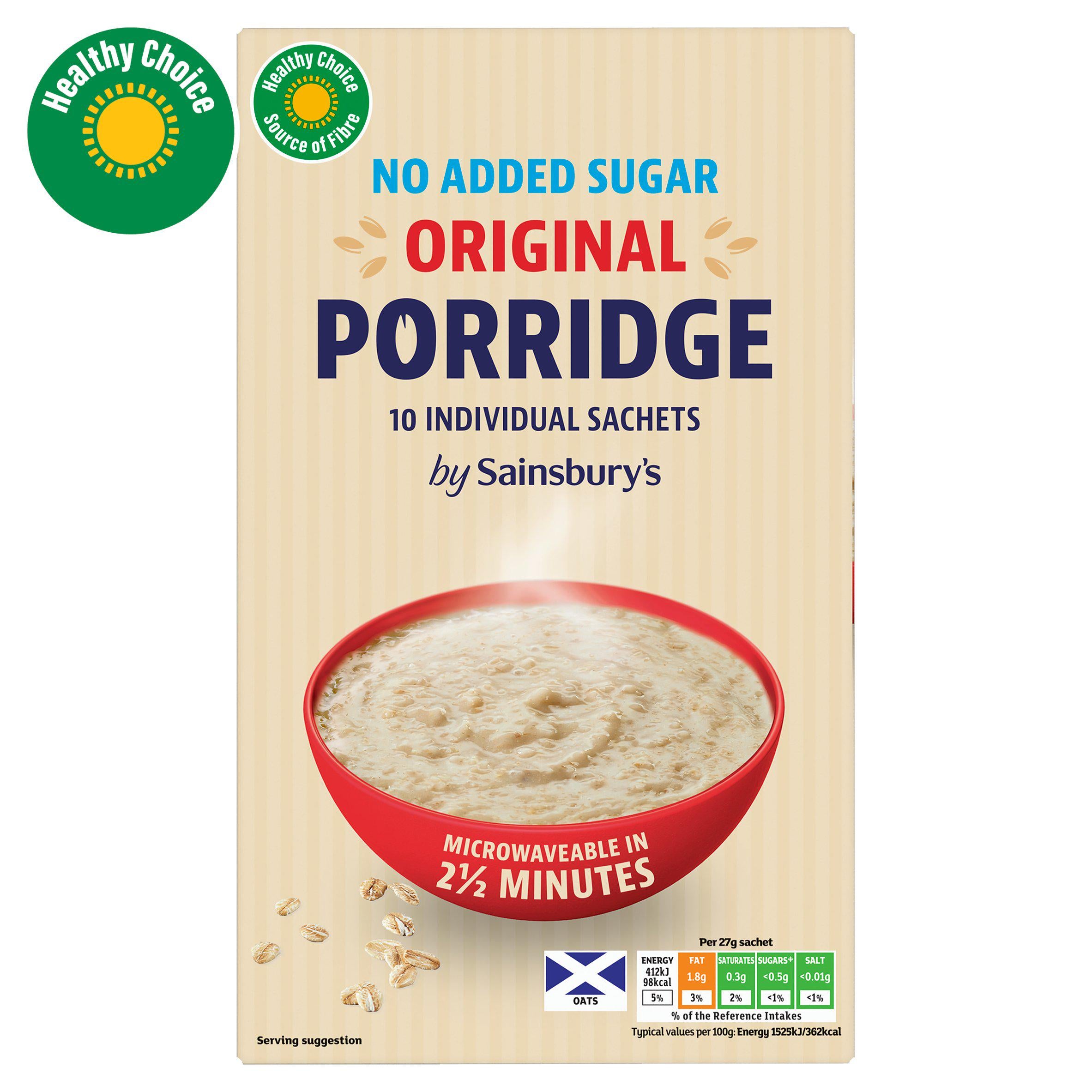 Sainsbury's Porridge Original sachets 270g (British brand)