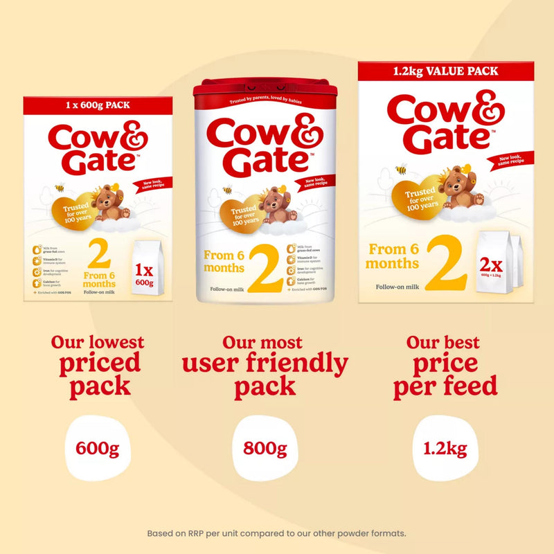 Cow & Gate baby formula follow on milk 2 x 600g, UK version