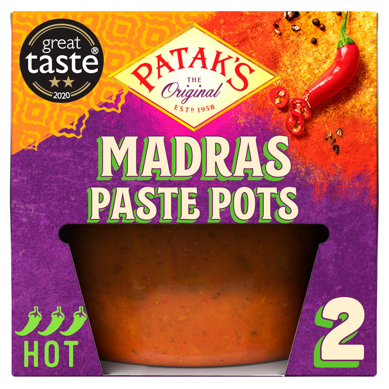 Patak's Madras Curry Paste pots 2 x 70g, UK version