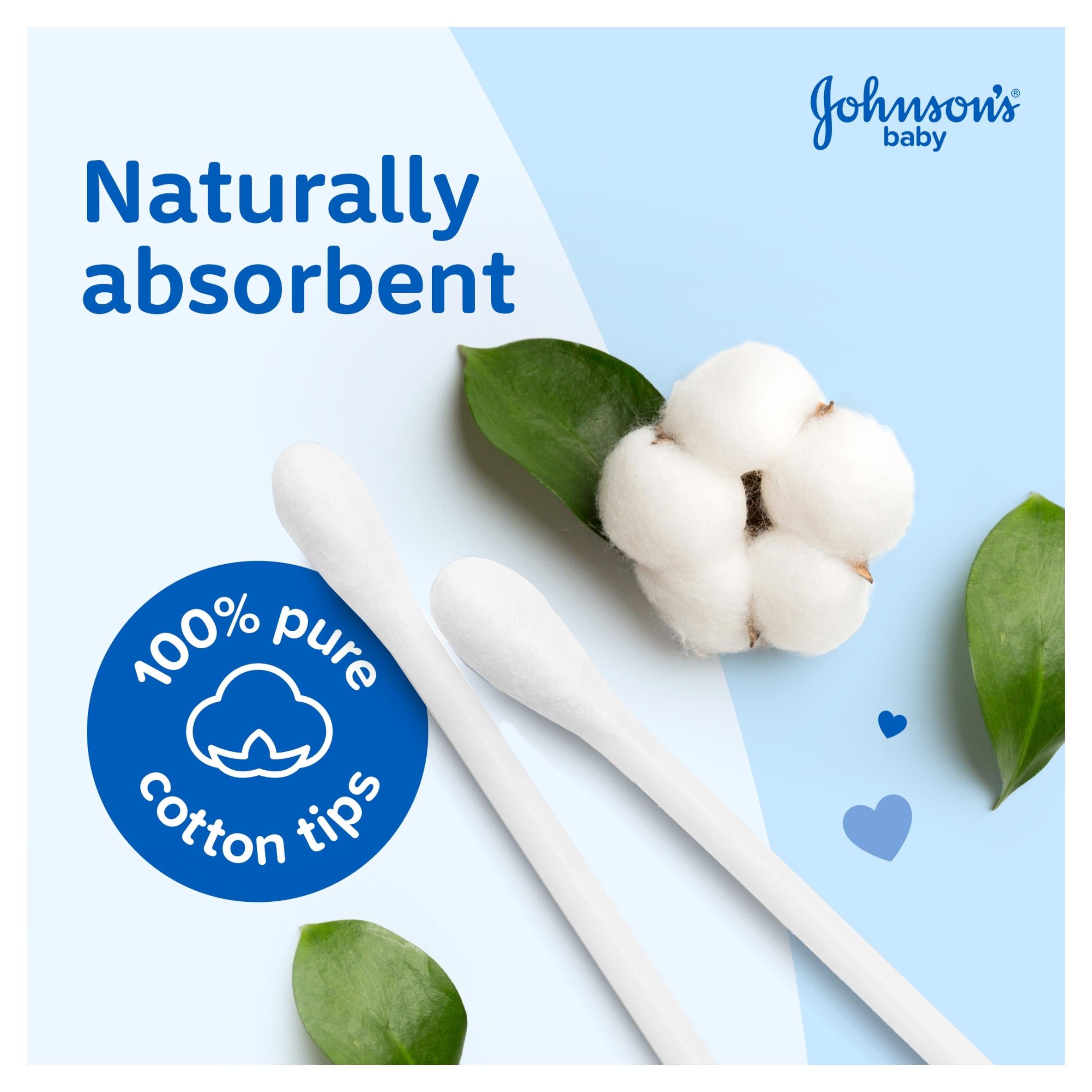 Johnson's Baby Cotton Buds 200 count plastic free (British brand)