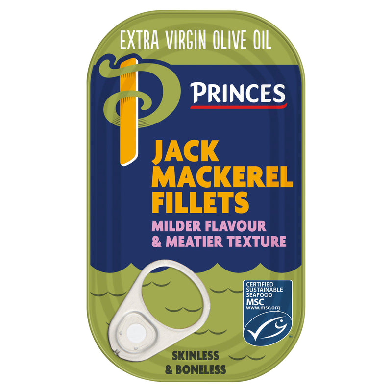 Skinless and Boneless Jack Mackerel Fillets in Extra Virgin Olive Oil 125g