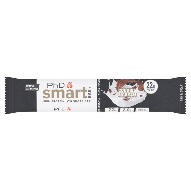 PhD Smart Bar Cookies & Cream 64g, imported from the UK