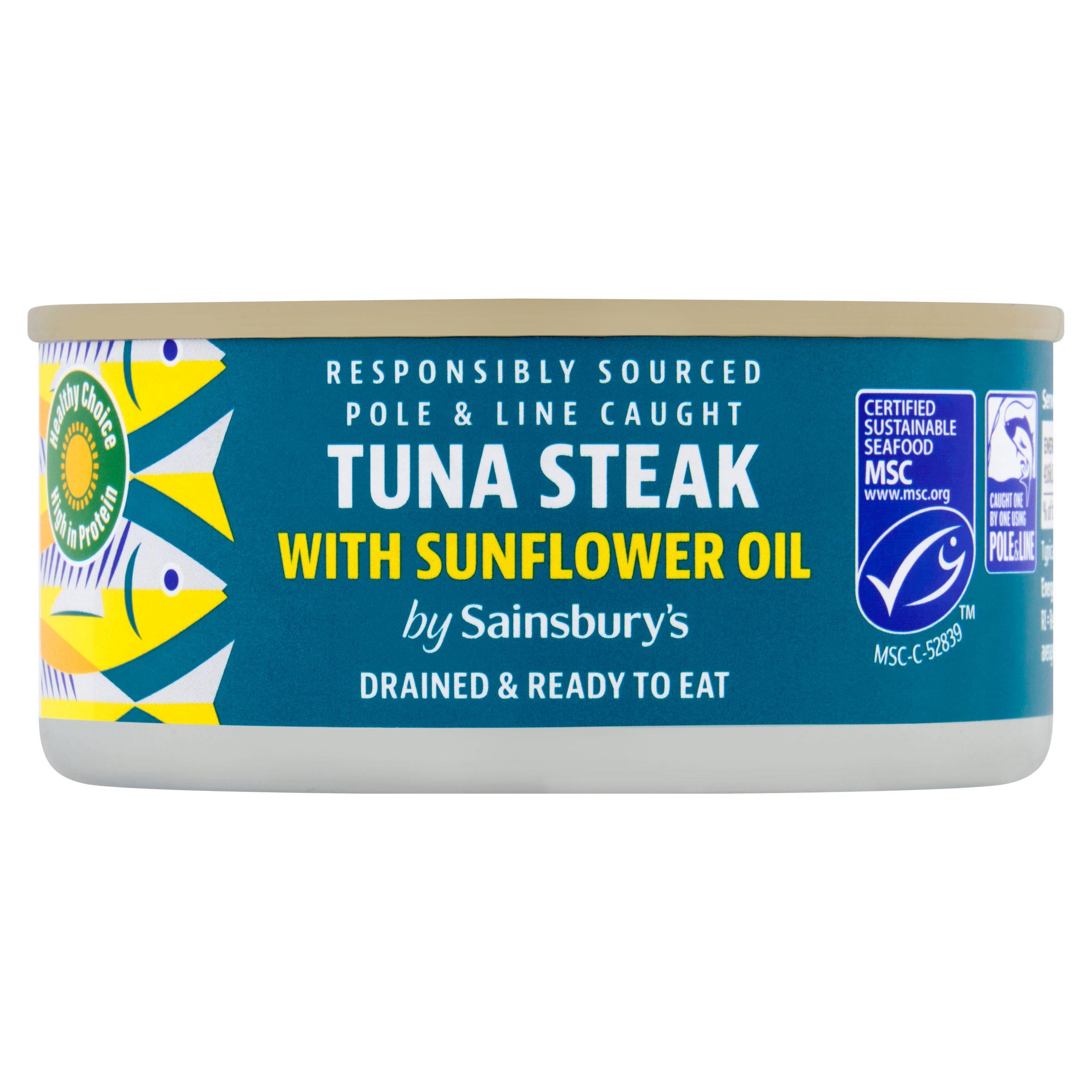 Sainsbury's tuna drained and ready in oil 120g, UK version