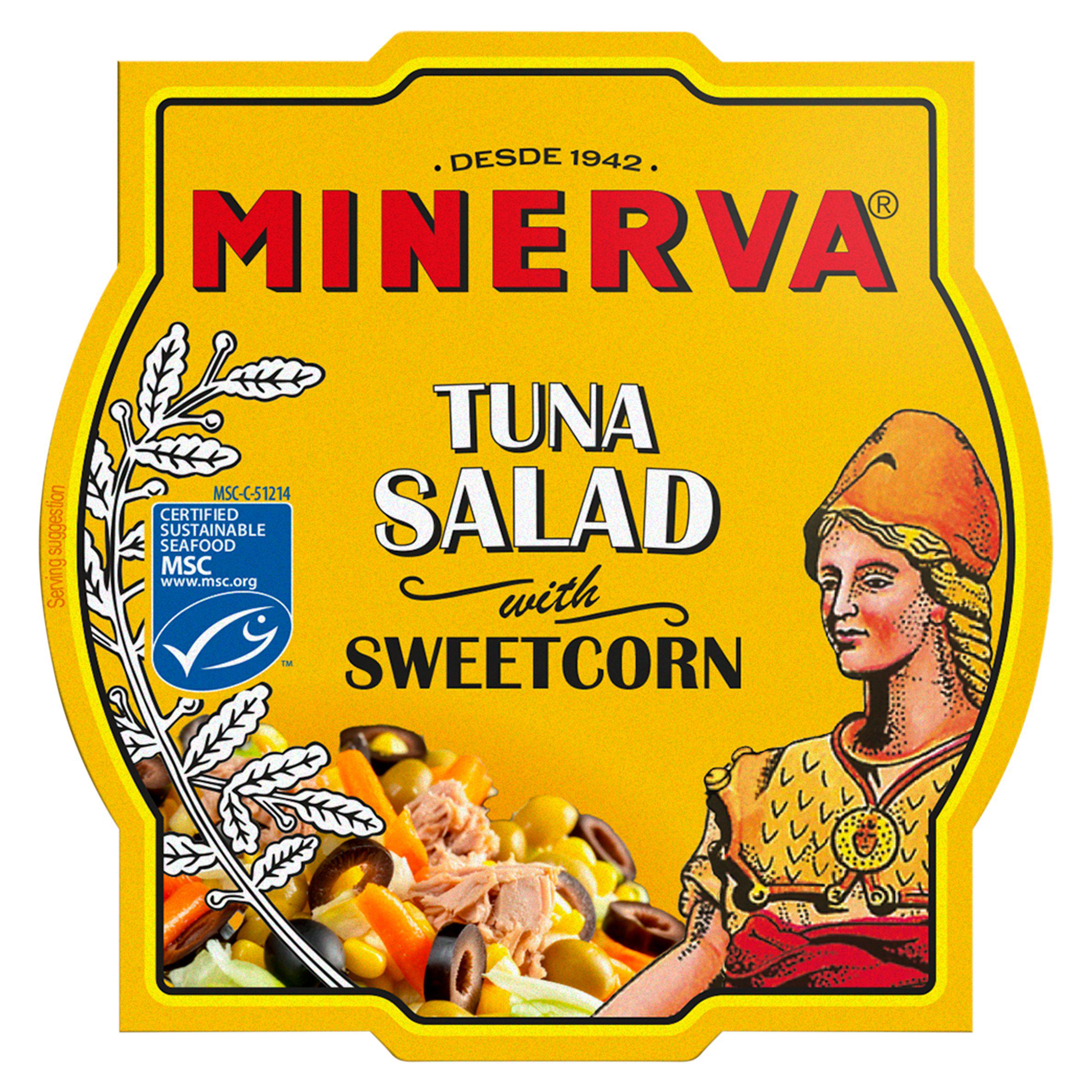 Minerva tuna salad with sweetcorn 160g, imported from the UK
