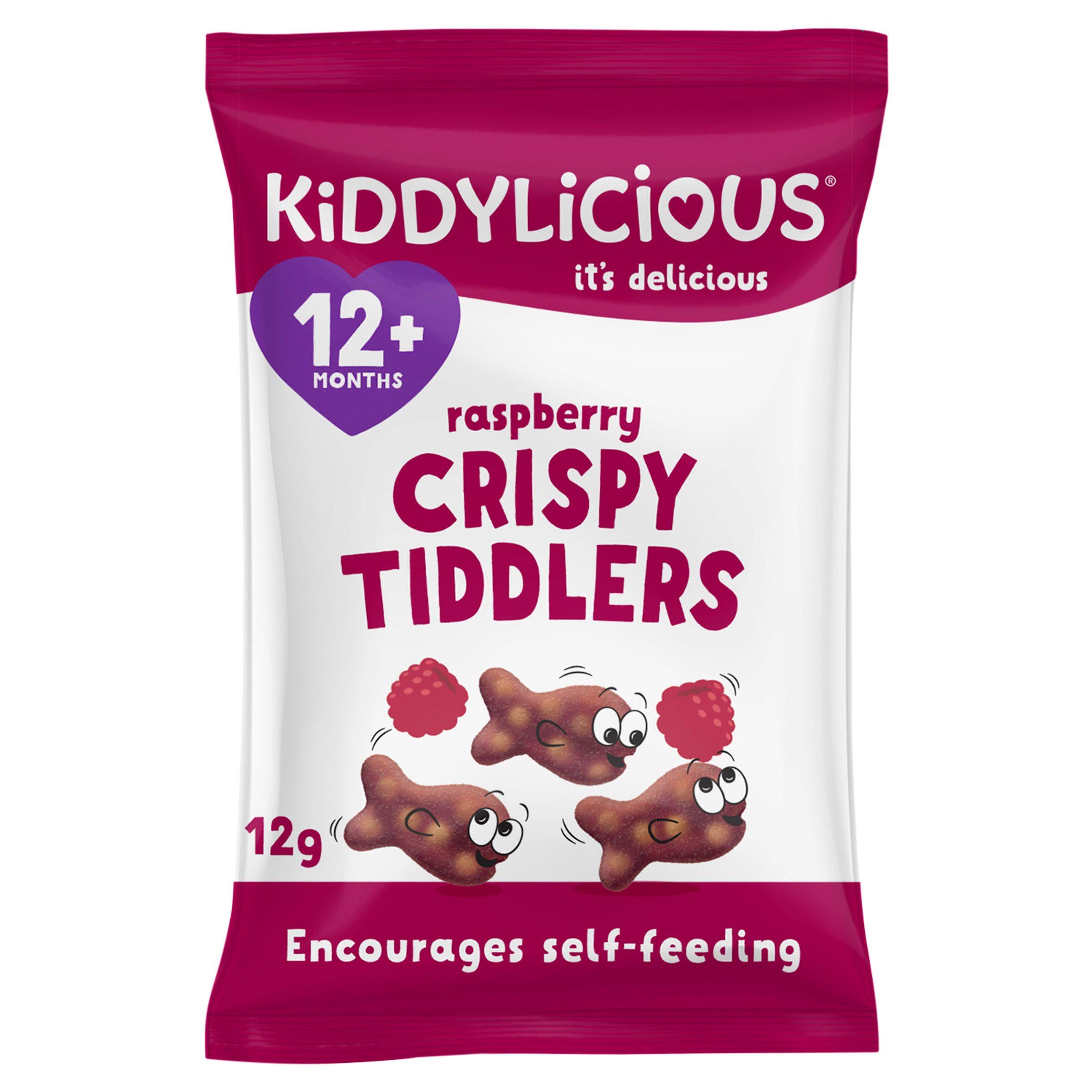 Kiddylicious Crispy Tiddlers baby snack raspberry 12g (British brand)