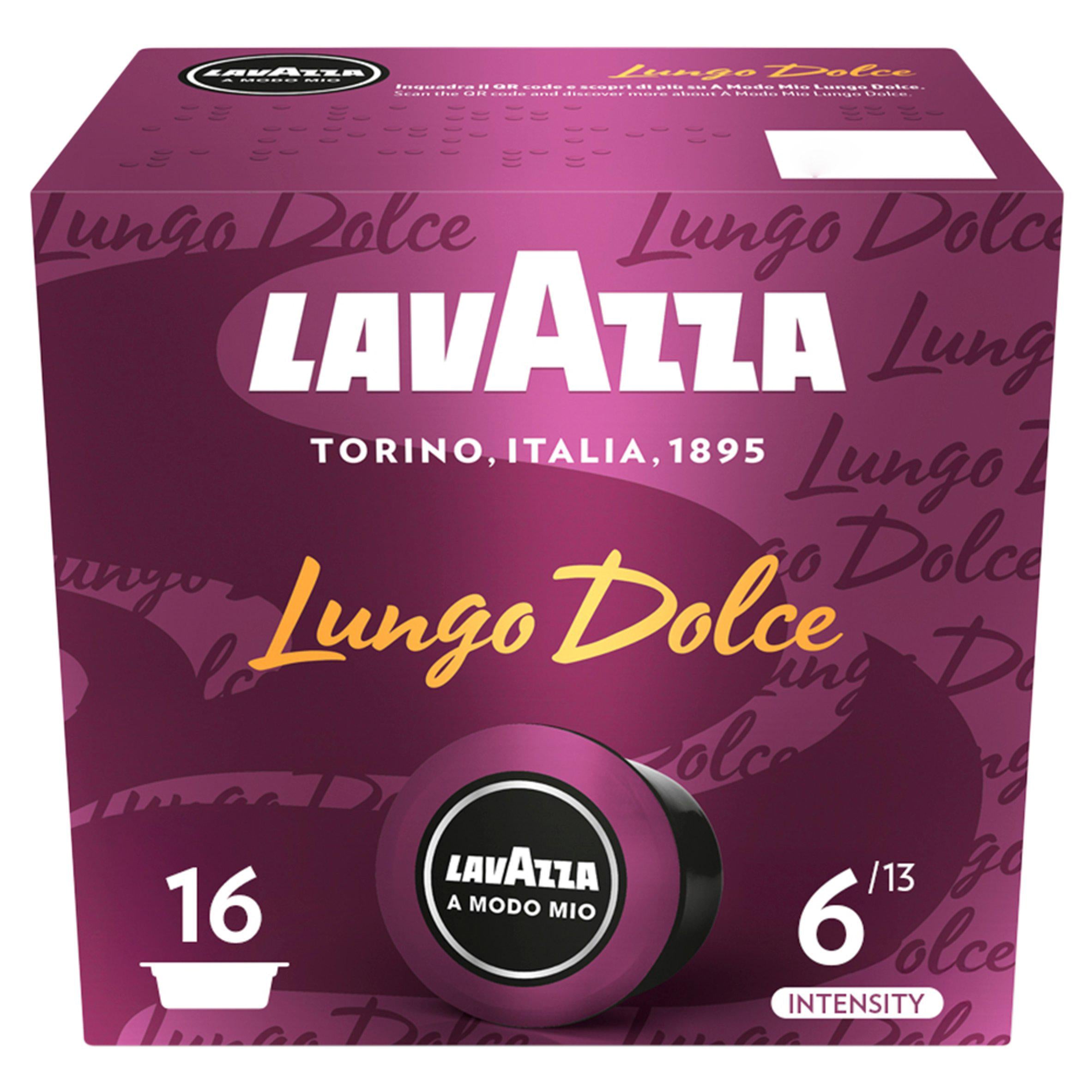 Lavazza Lungo Dolce coffee capsules 16 count - British product