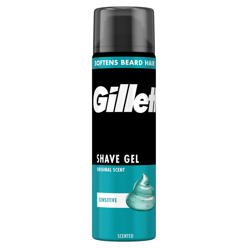 Gillette shaving gel sensitive skin 200ml, imported from the UK