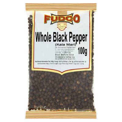 Sainsburys Fudco Whole Black Pepper 100g Peppercorns Spices- Buy online at McGrocer