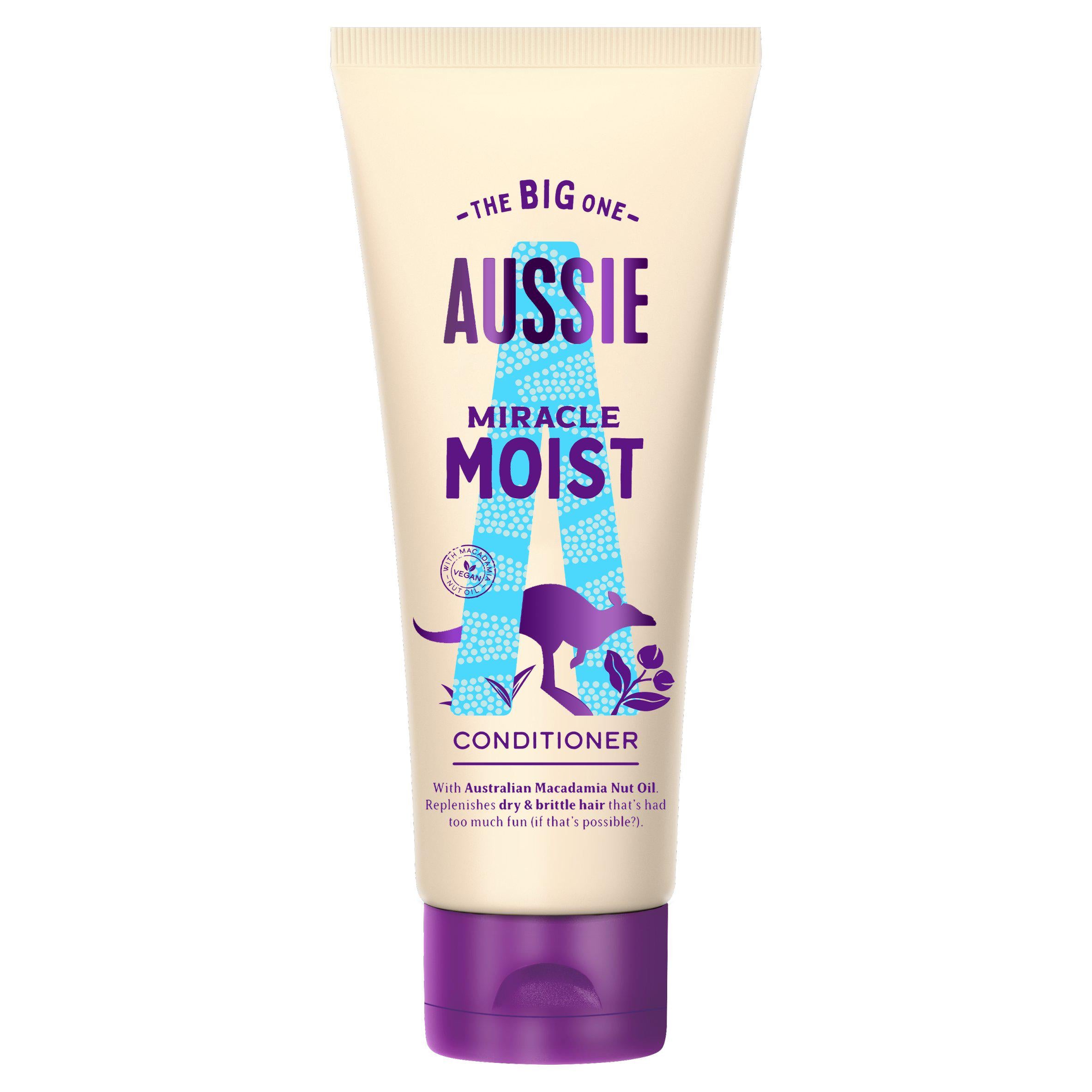 Aussie Miracle Moist Moisture Quenching Vegan Hair Conditioner 350ml GOODS Sainsburys   