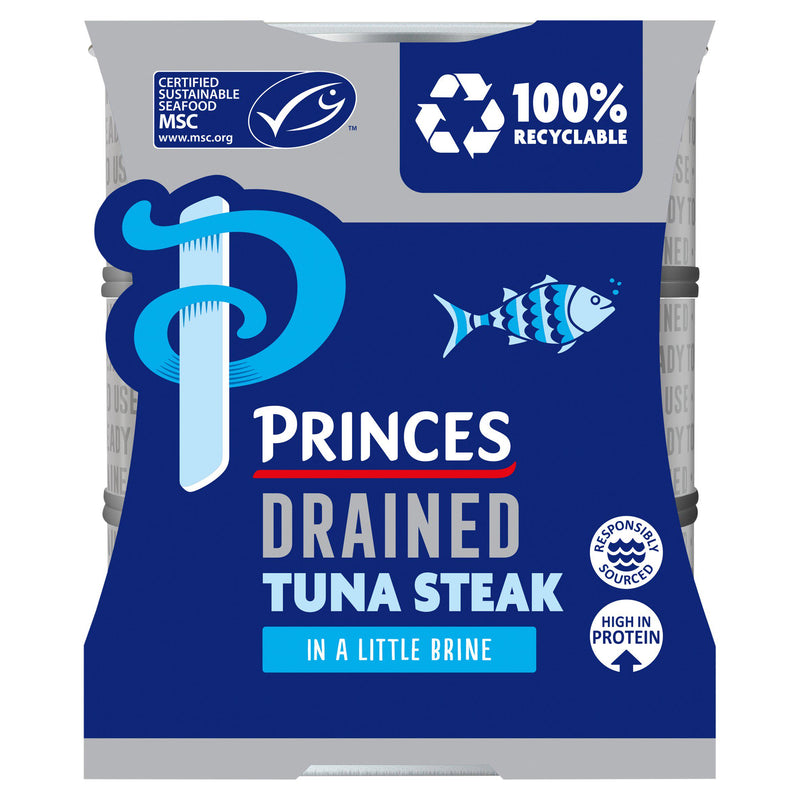 Princes tuna steak in brine 3x110g, imported from the UK