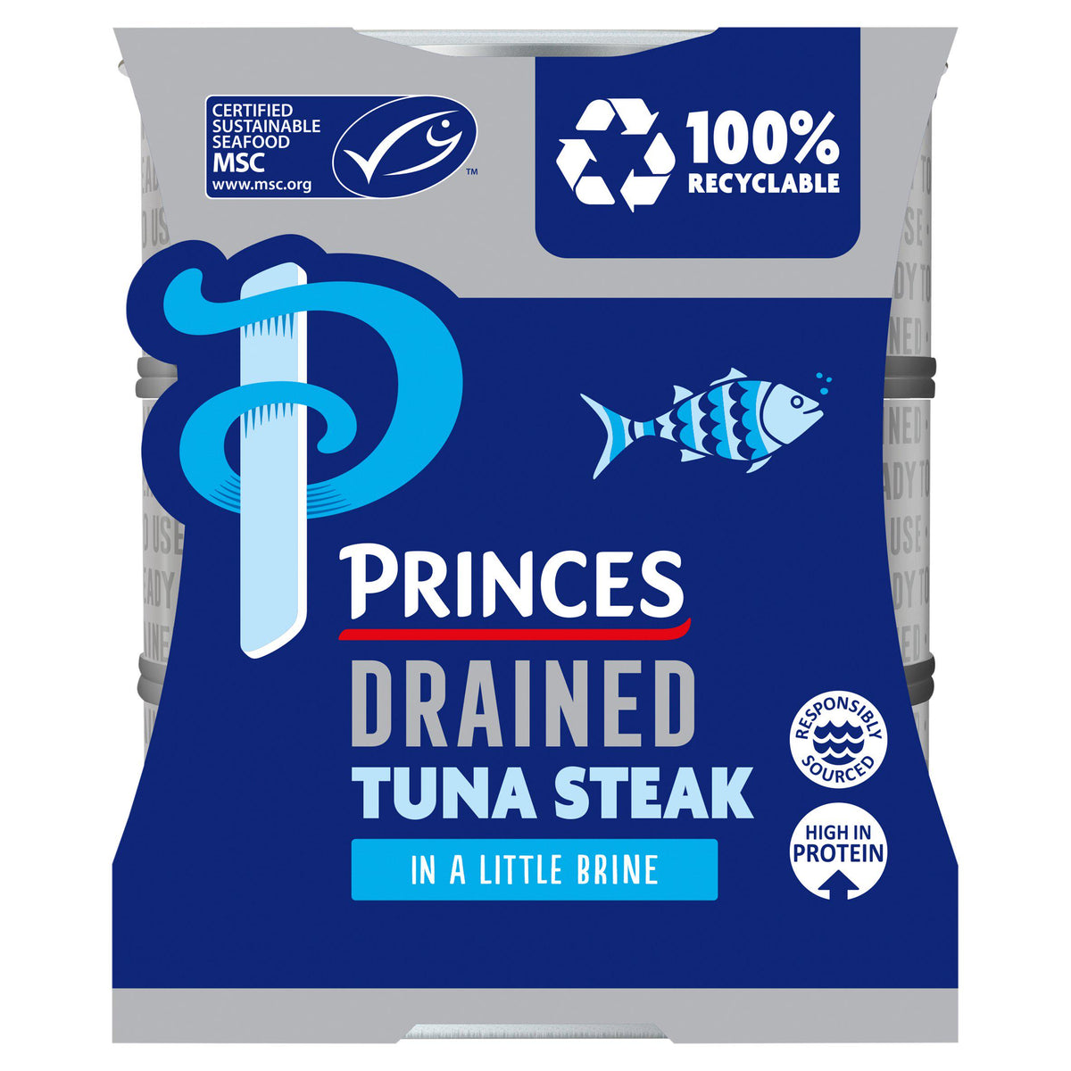 Princes tuna steak in brine 3x110g, imported from the UK