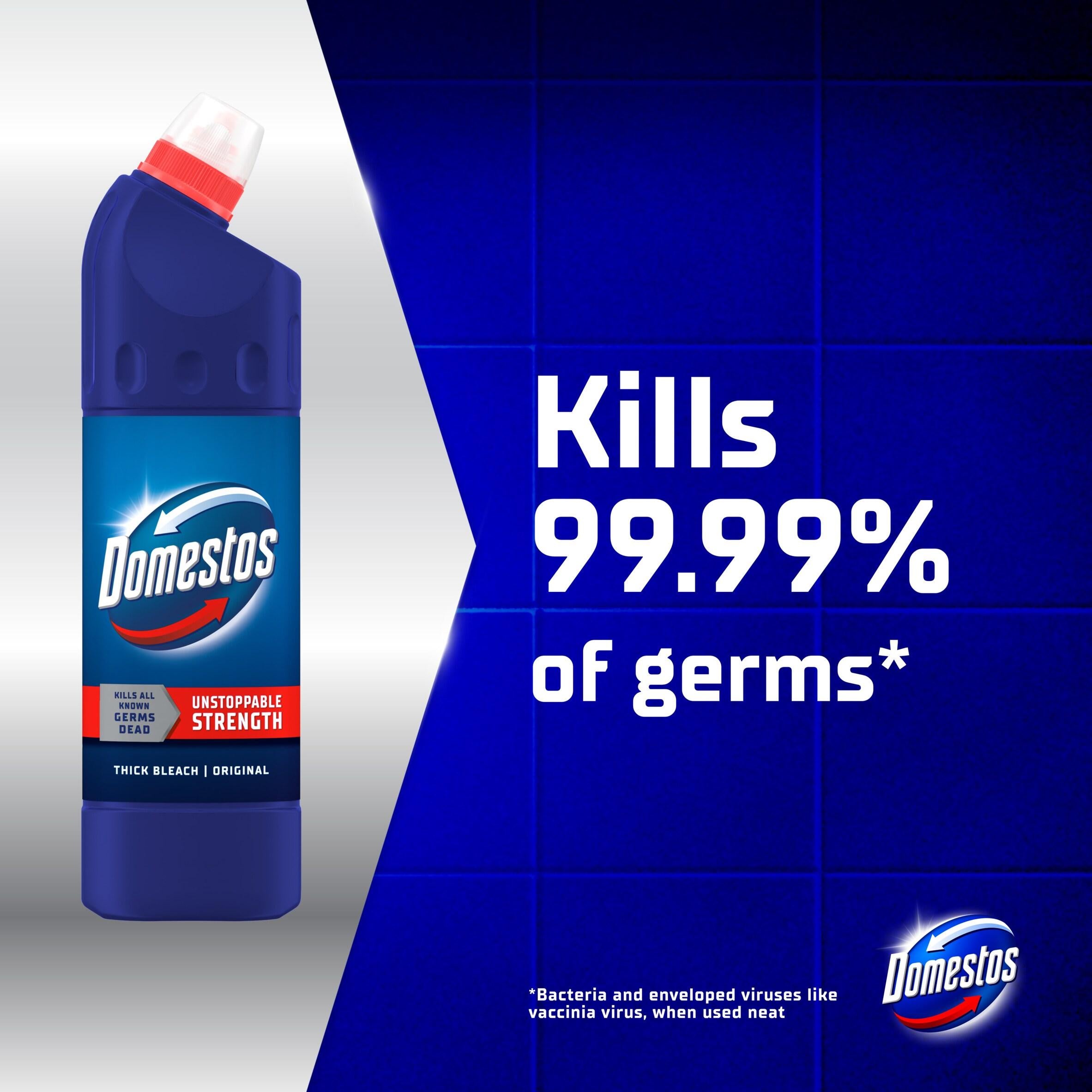 Domestos Original Thick Bleach cleaner 750ml, imported from the UK