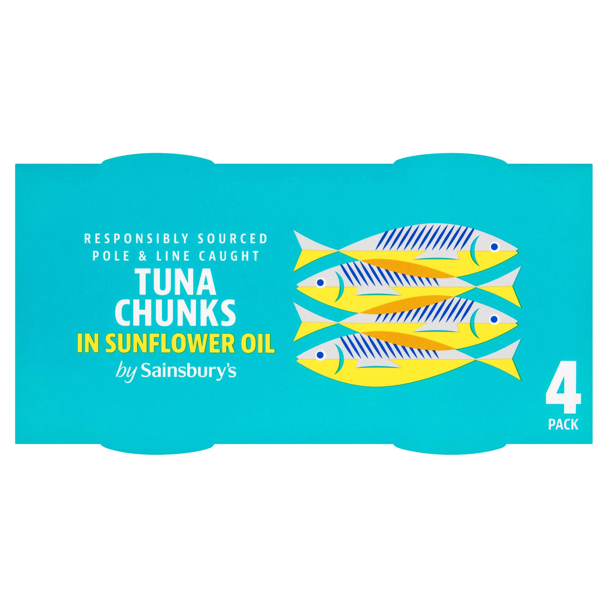 Sainsbury's tuna chunks in sunflower oil 4x145g (British brand)