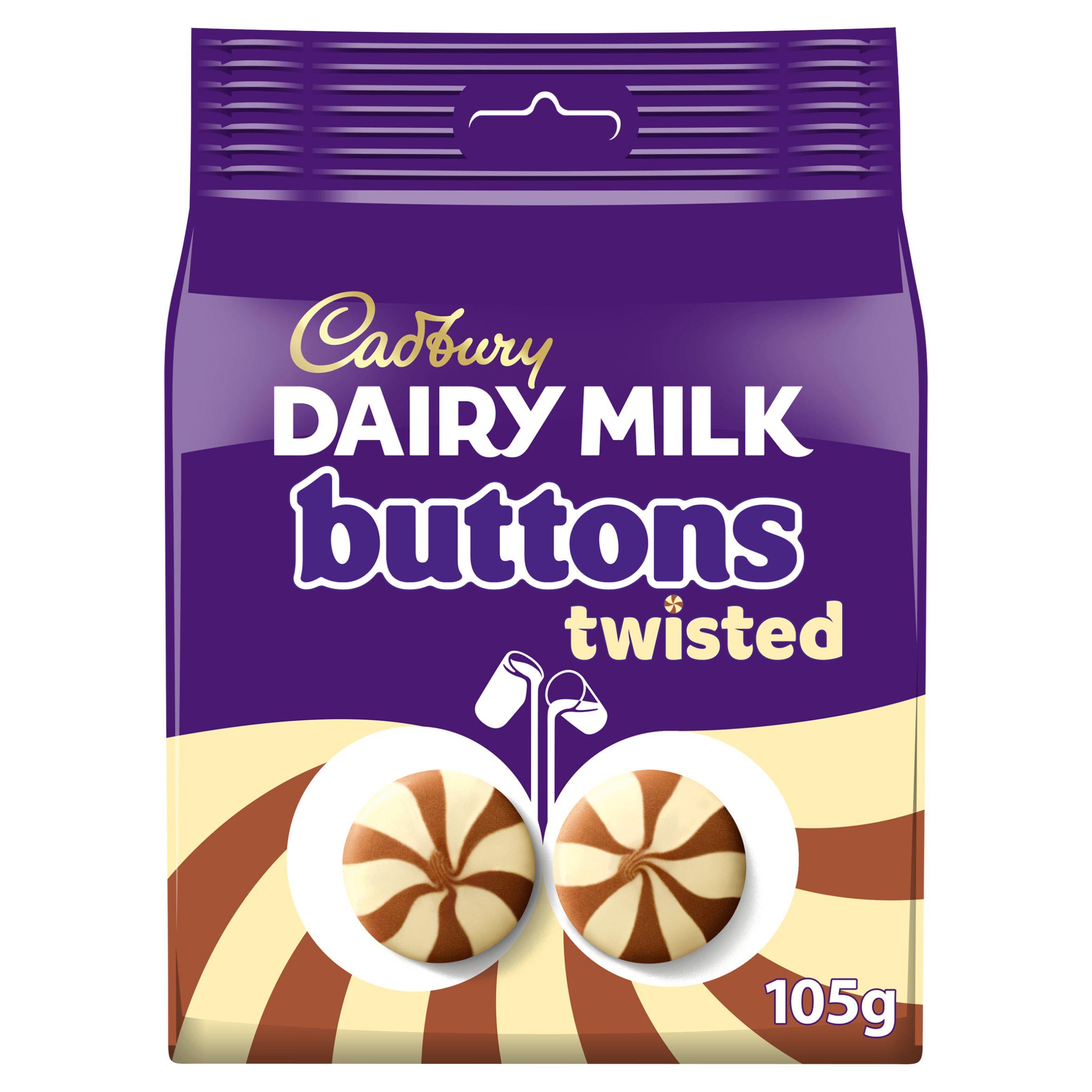 Cadbury Dairy Milk Twisted Buttons milk white chocolate 105g - British product