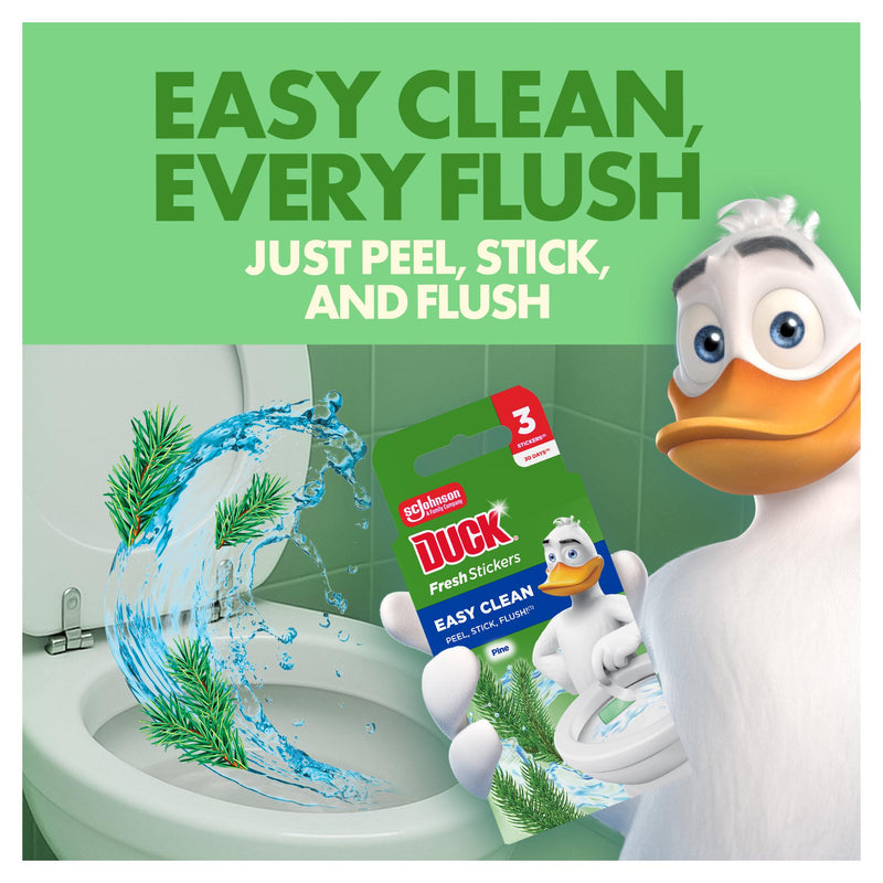 Duck toilet cleaner stickers Fresh Strips pine 3 pack, imported from the UK