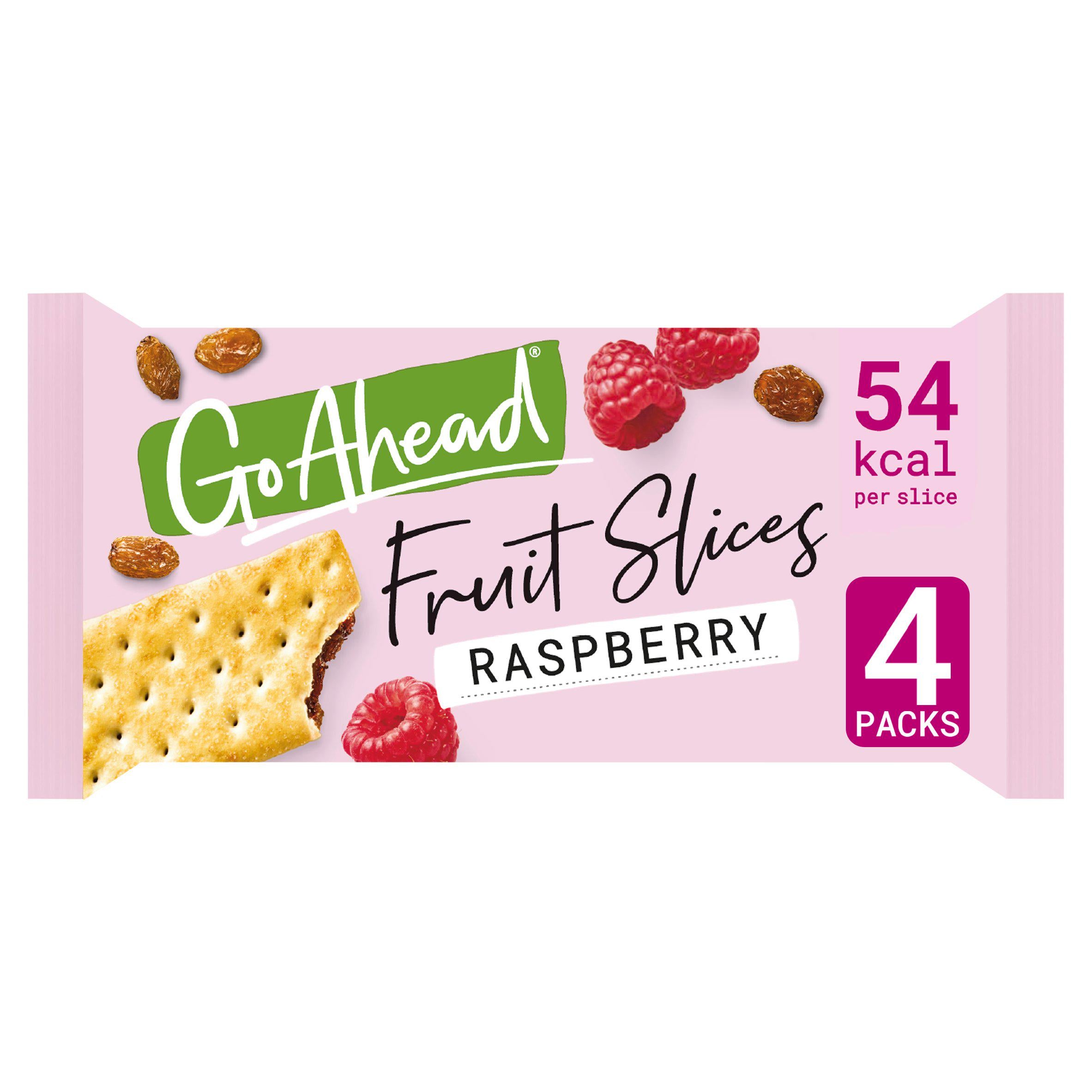 Go Ahead raspberry crispy fruit slices multipack 4x44g, imported from the UK