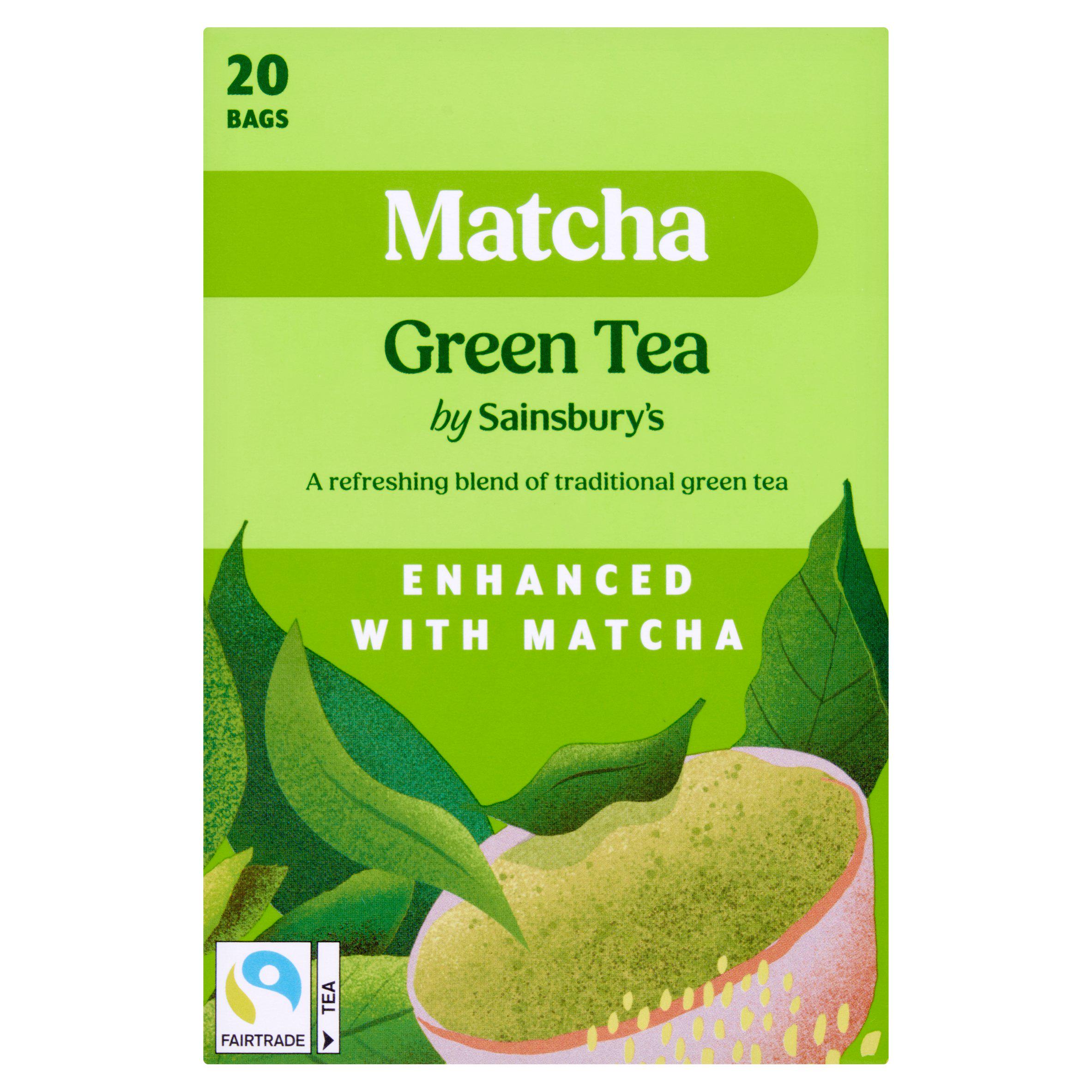Sainsbury's matcha green tea bags 20 pack 36g - British product
