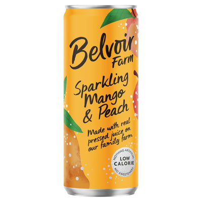Sainsburys Belvoir Farm Sparkling Mango & Peach Drink 330ml- Buy online at McGrocer