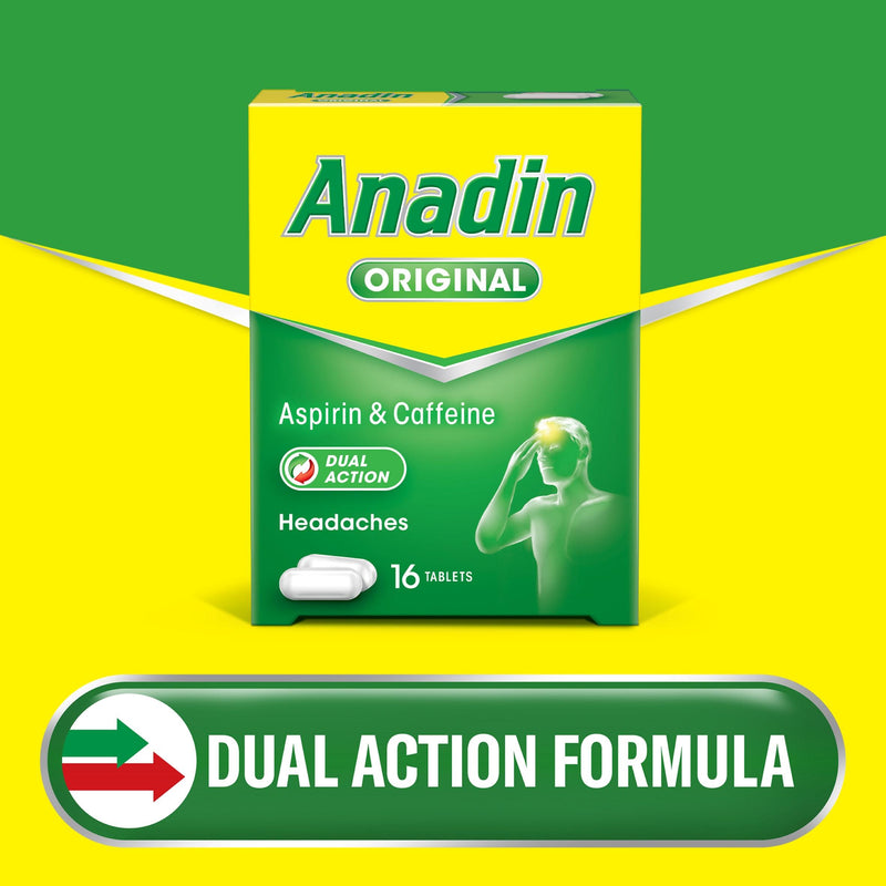 Anadin Original pain relief tablets 16 pack, imported from the UK