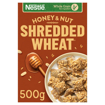 Sainsburys Nestle Shredded Wheat Bitesize Honey & Nut Cereal 500g- Buy online at McGrocer