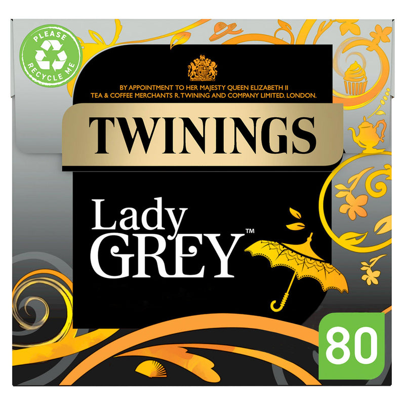 Twinings Lady Grey black tea bags 80-pack 200g (British brand)