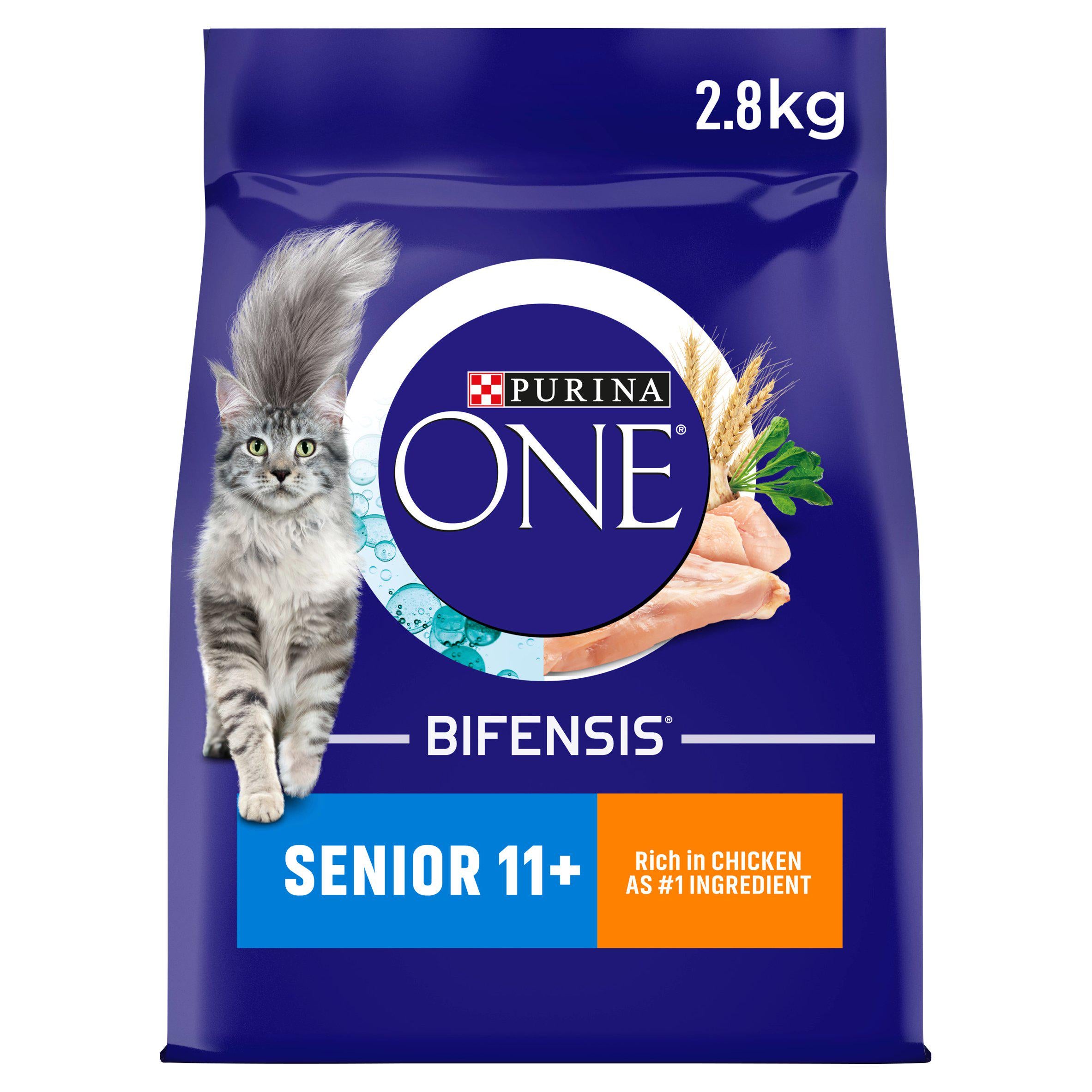 Purina One Senior 11+ chicken dry cat food 2.8kg - British product