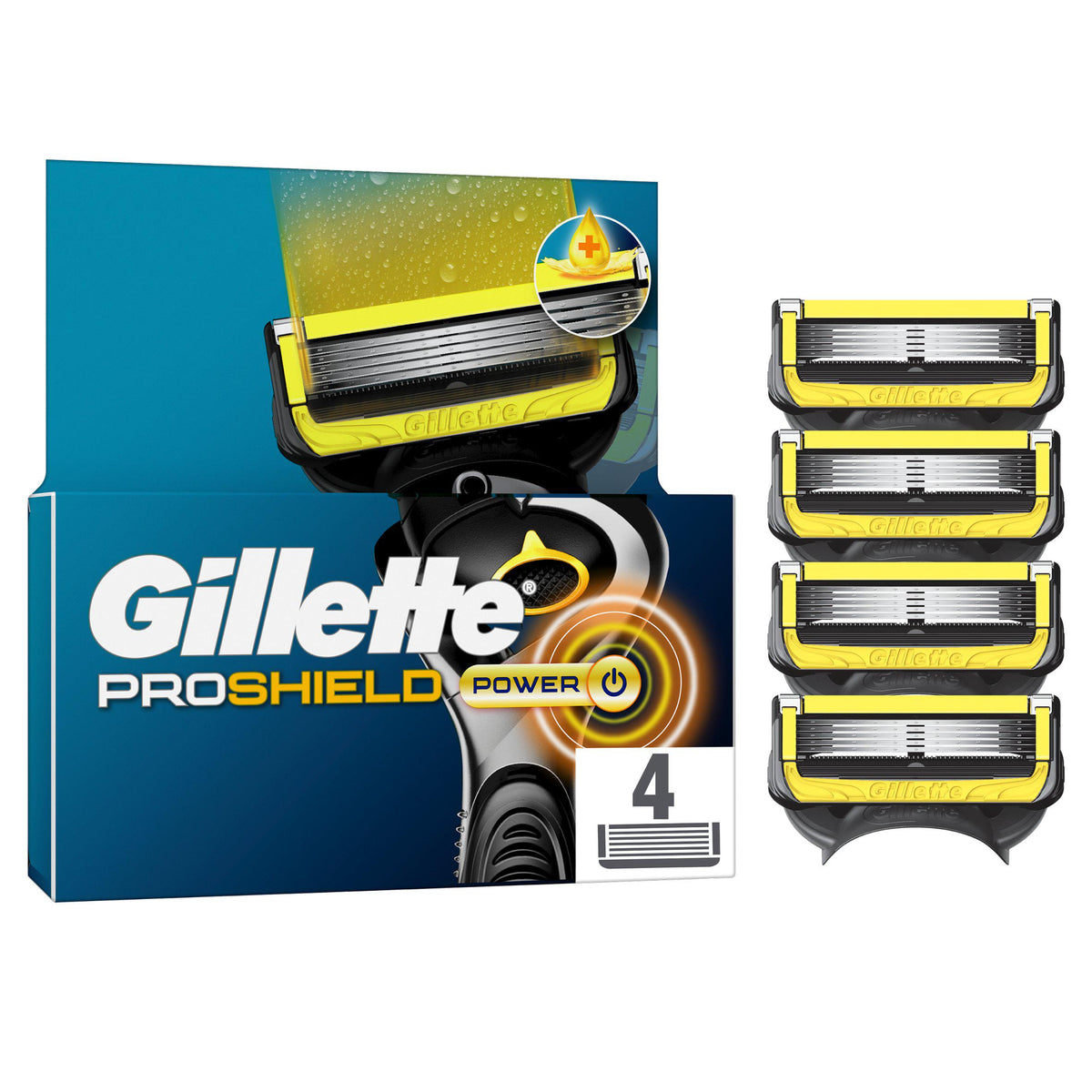 Gillette ProShield Power razor blades x4 - British product