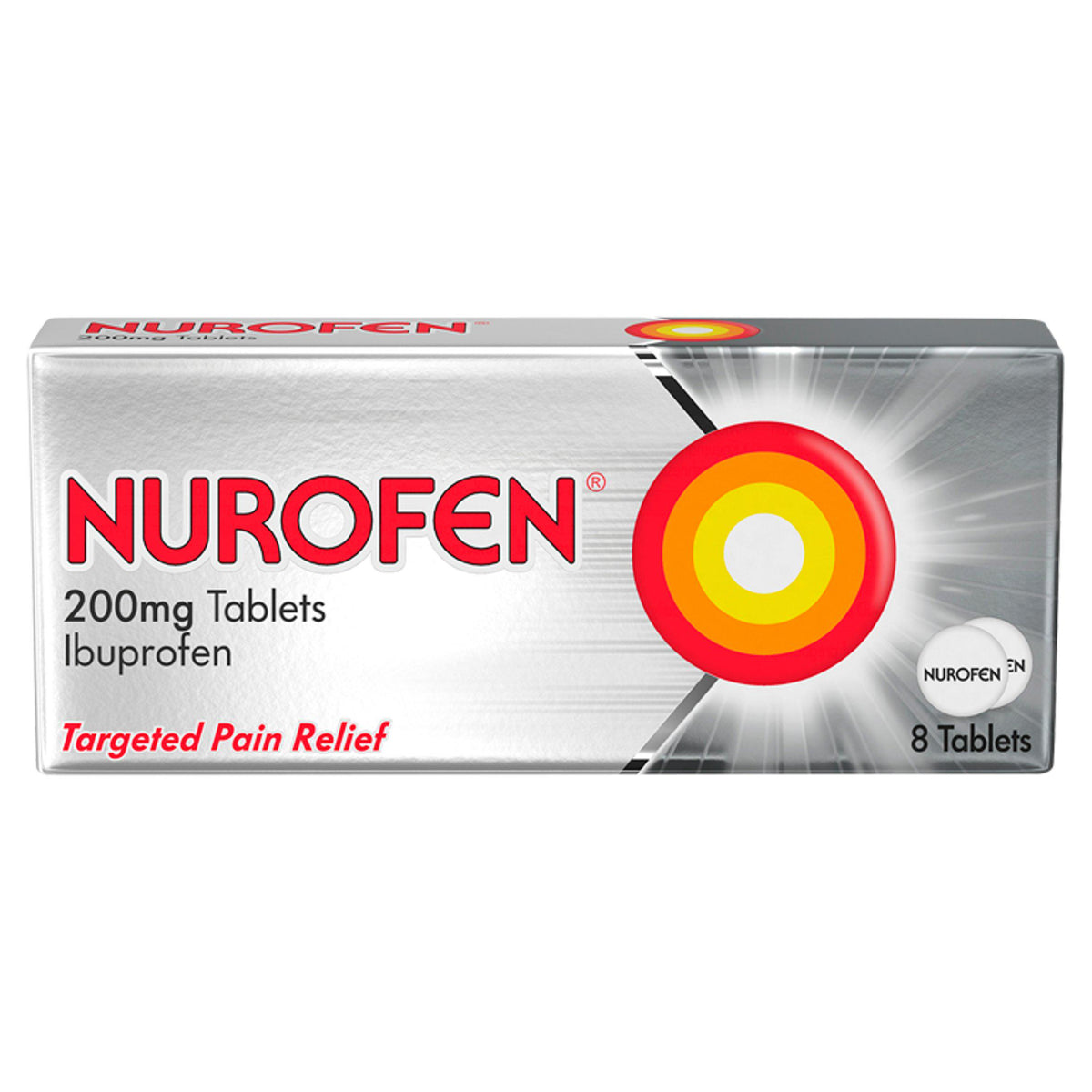 Nurofen 200mg ibuprofen tablets pack of 8, imported from the UK