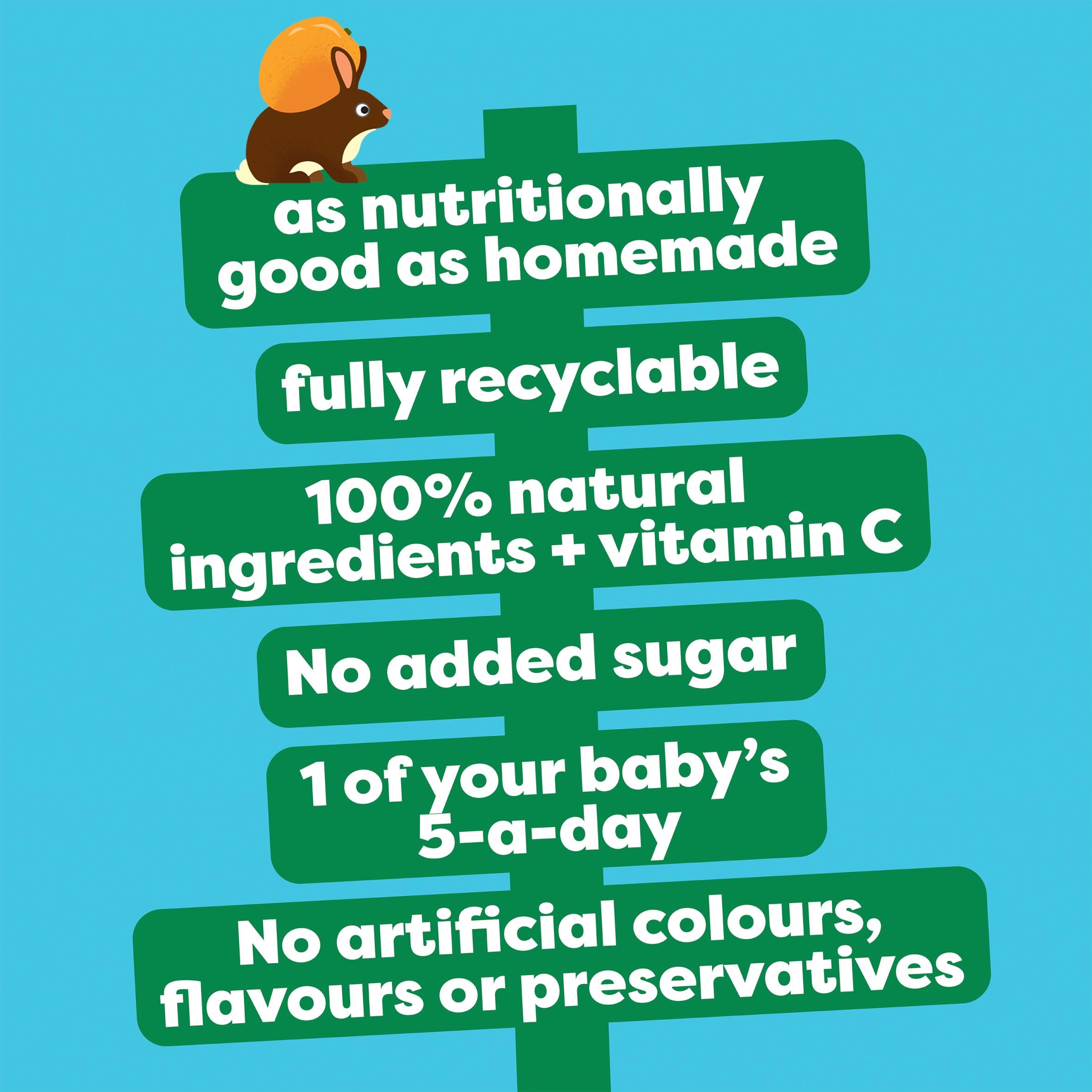 Heinz fruit puree apple peach mango banana 100g, UK version
