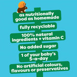 Heinz fruit puree apple peach mango banana 100g, UK version