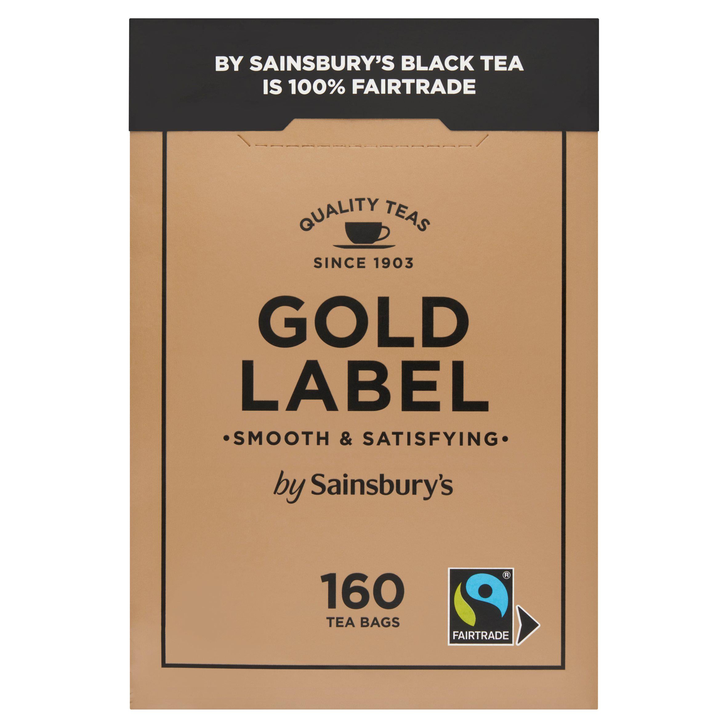 Sainsbury's Gold Label Fairtrade tea bags 160 pack 500g - British product