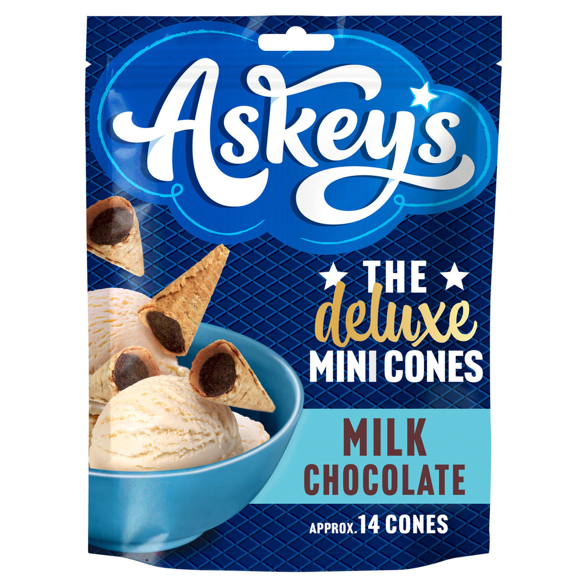 Askeys deluxe mini cones milk chocolate 70g - British product