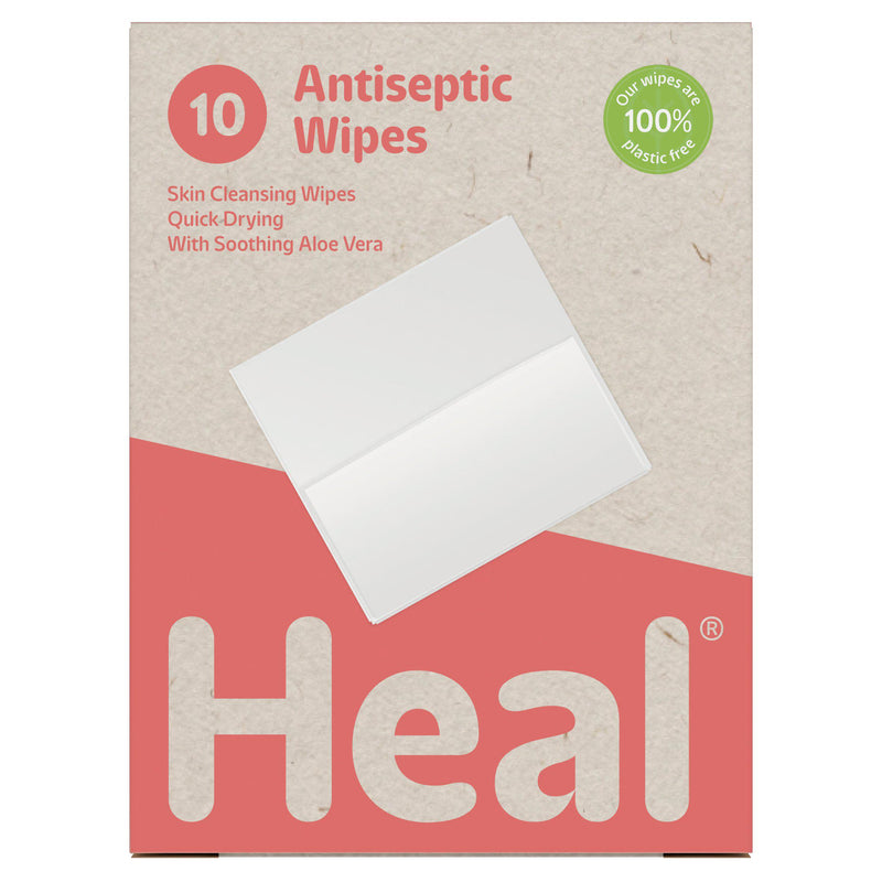 Heal antiseptic wipes cleanser 10 pack, UK version