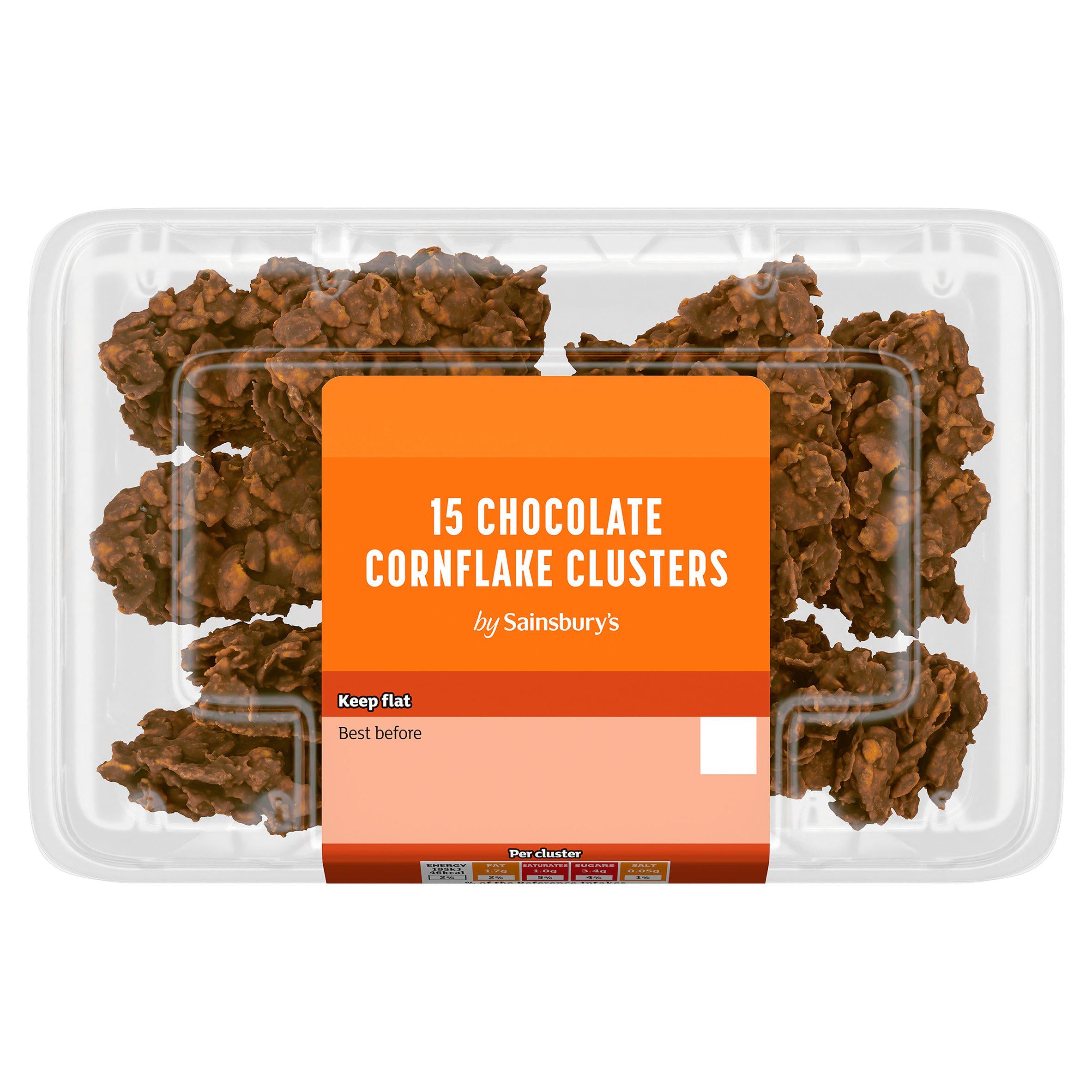 Sainsbury's chocolate cornflake clusters mini bites 120g (British brand)