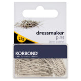 Korbond extra fine Dressmaker Pins Steel 25g, UK version